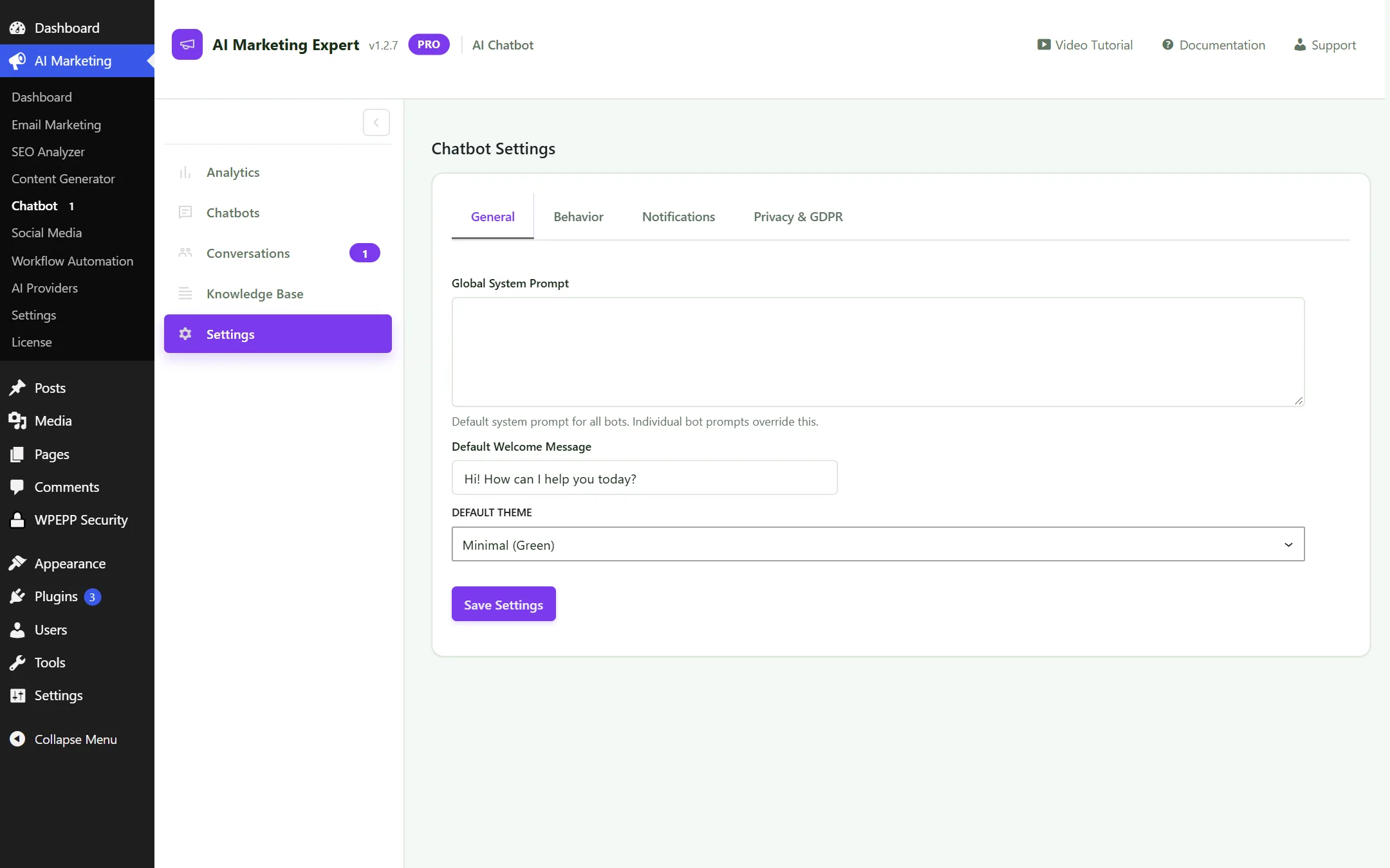 Chatbot Settings