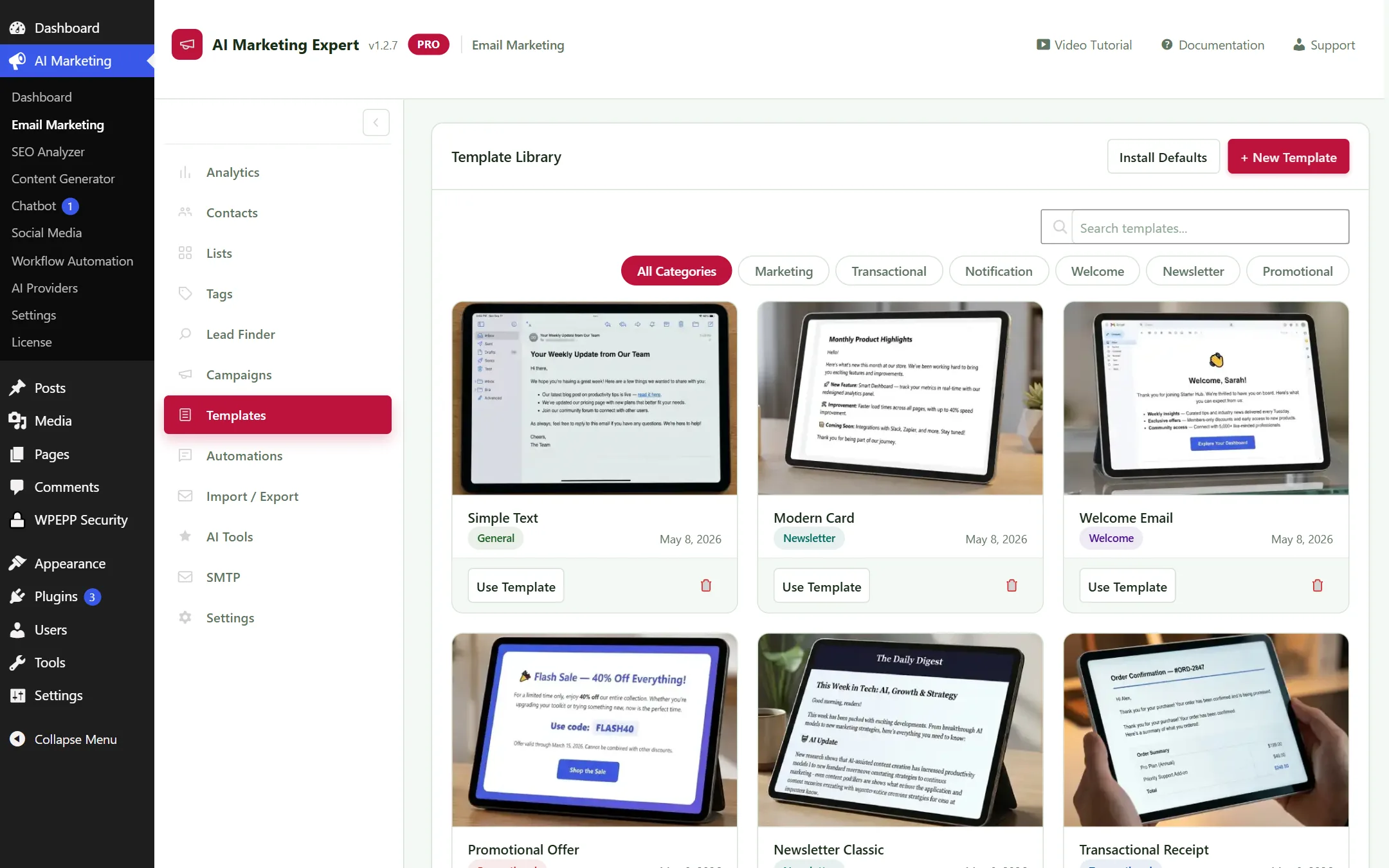 Email Template Library