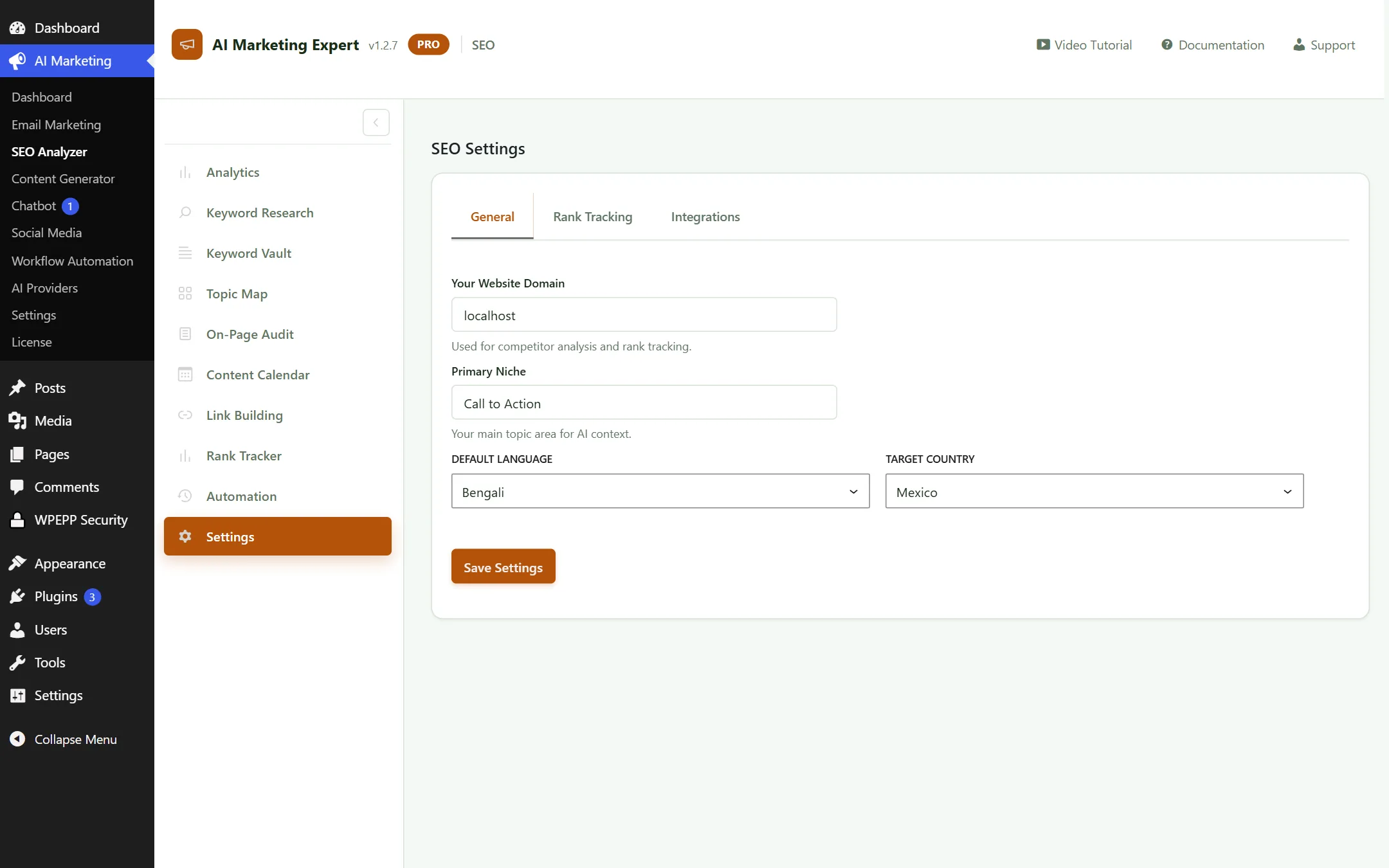 SEO Settings