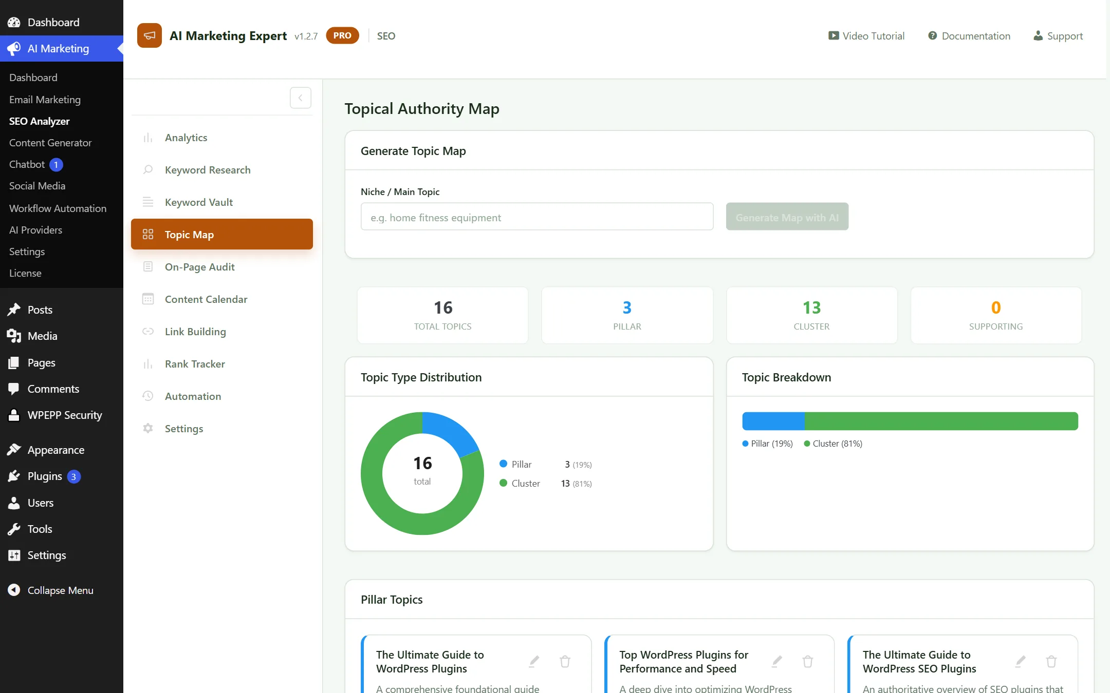 SEO Topic Map Clustering