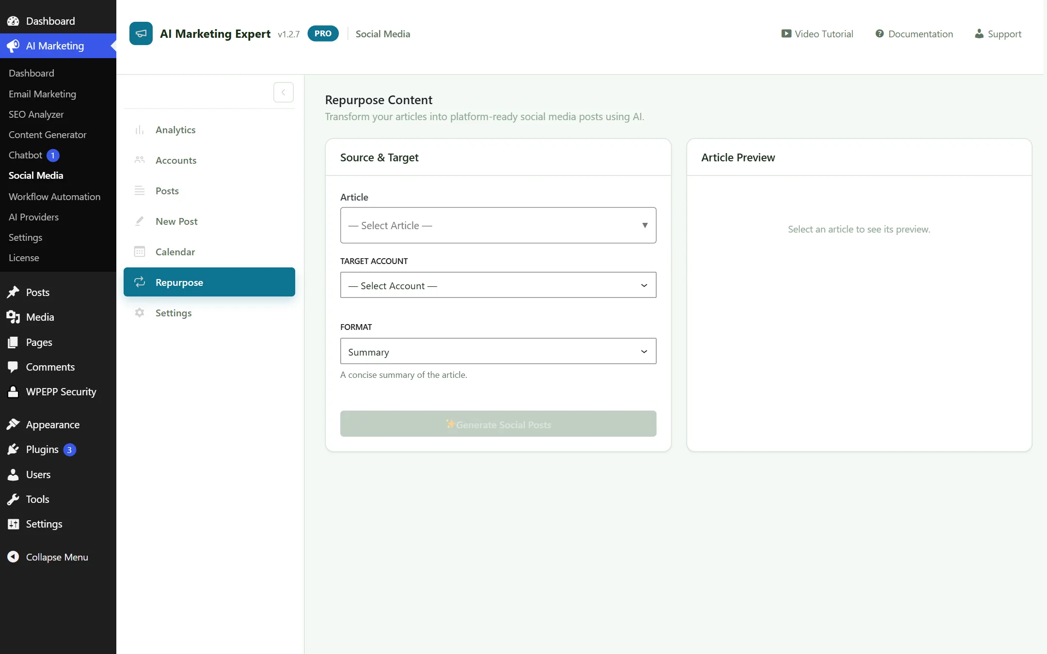 Social Content Repurposing Studio