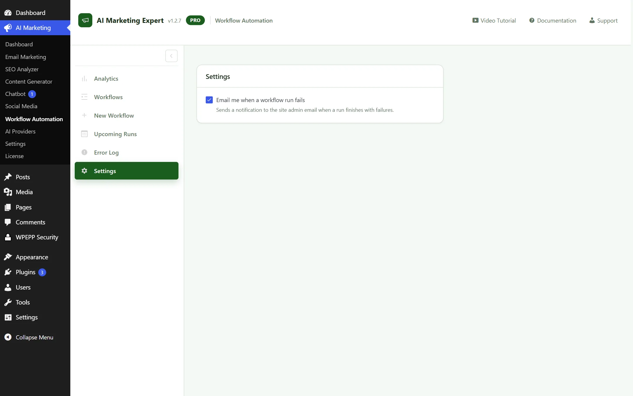 Workflow Settings