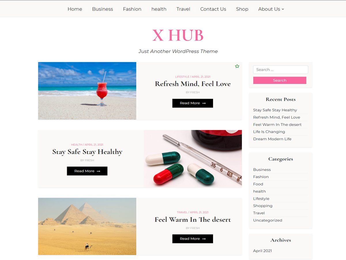 X Hub WordPress Theme