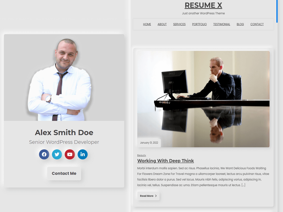 ResumeX WordPress Theme