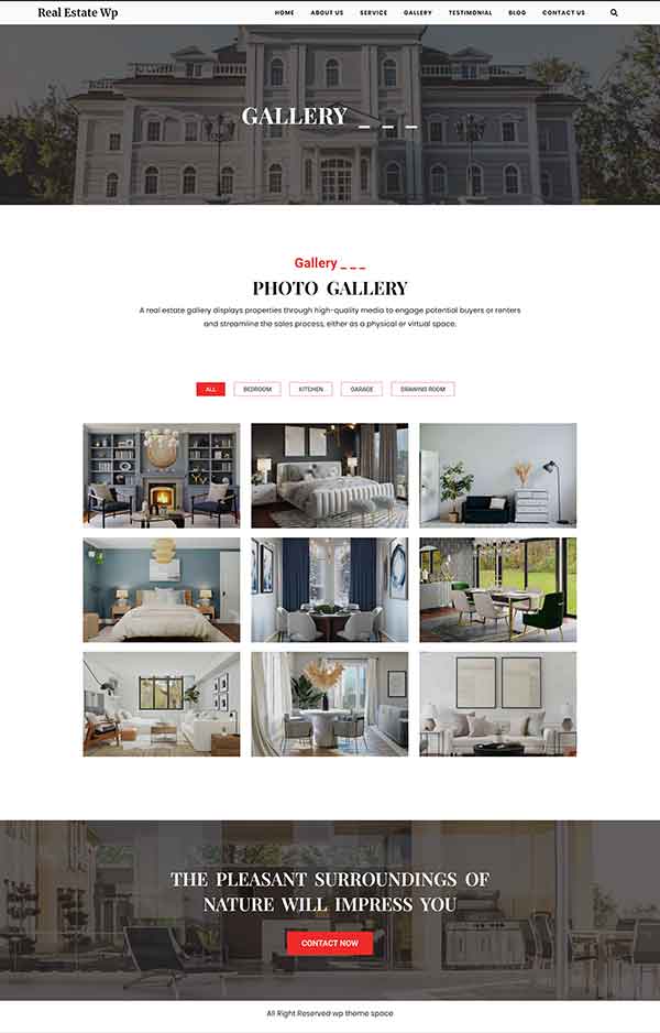 Real Estate Pack Pro WordPress theme Gallery Page