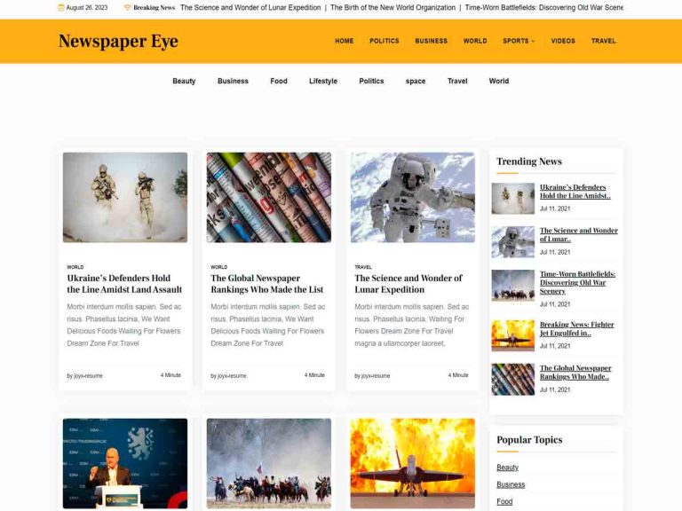 Newspaper Eye WordPress theme