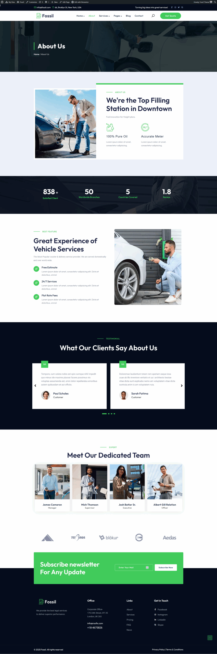 Fossil Pro – Best WordPress Theme For EV Charging And Gas Stations - Wp ...