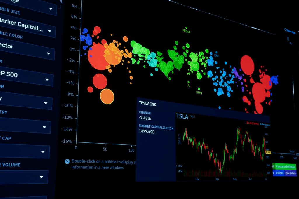 AI Marketing Expert: Master Subscriber Segmentation and Email Automation 1 Colorful data visualization of stock market trends with financial charts.
