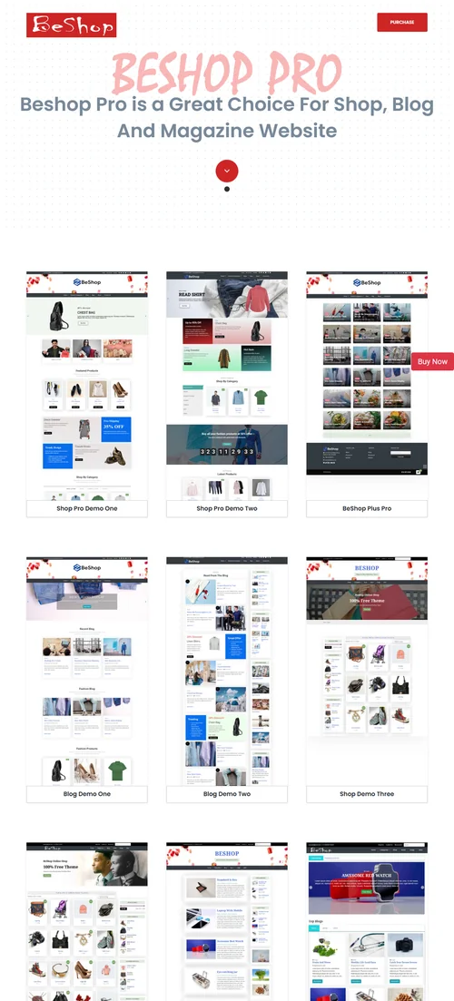 BeShop Pro Multi-Demo Showcase