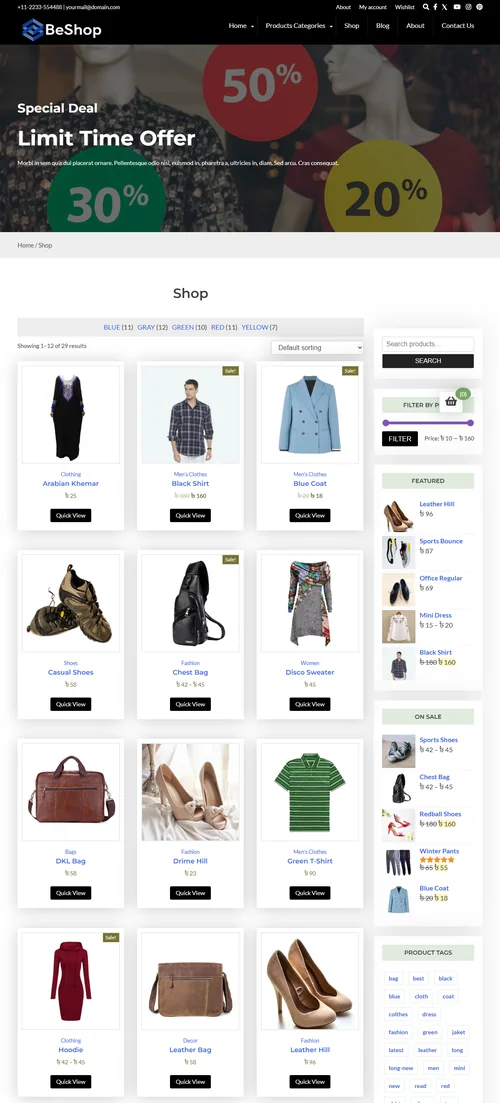 BeShop Pro Shop Catalog & Filters
