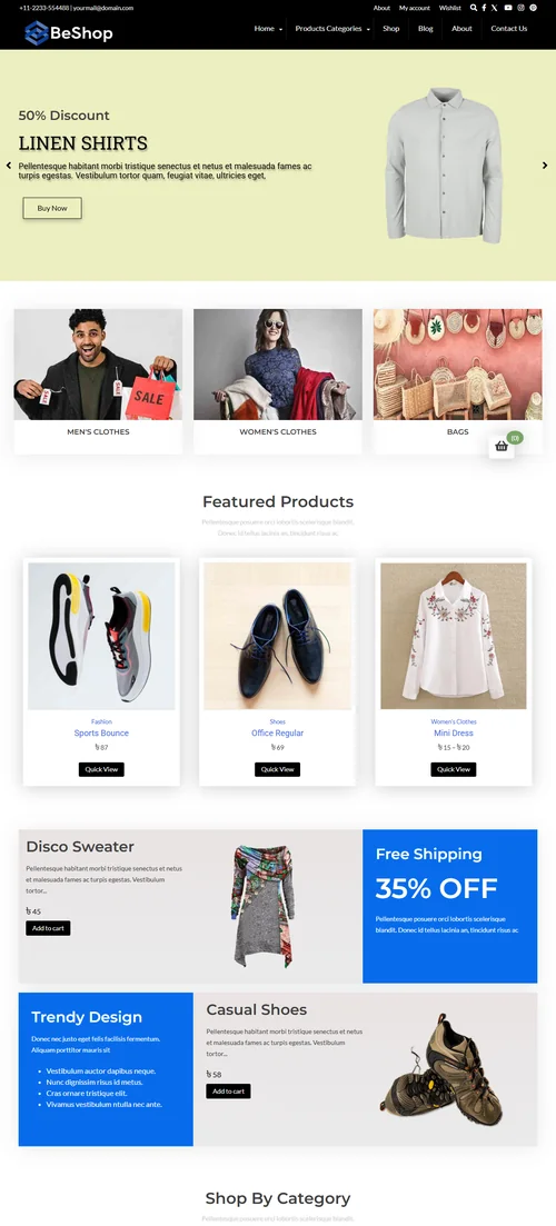 8 Elegant Furniture WooCommerce Themes for Interior Decor Stores (2026-2027) 3 Furniture WooCommerce Themes - BeShop Pro Overview