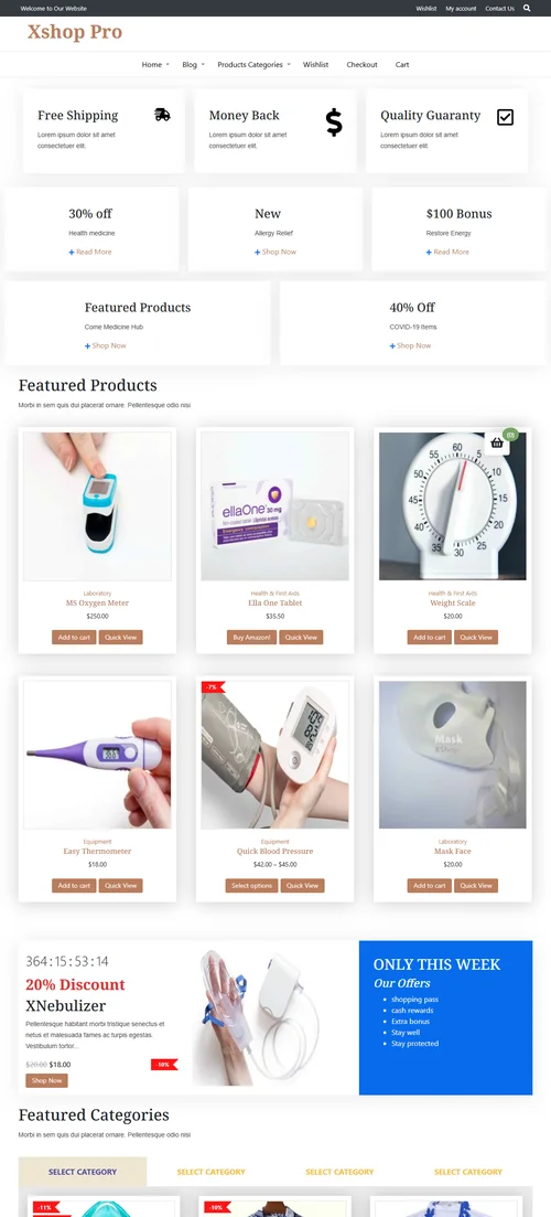 5 Fresh Organic Food WooCommerce Themes for Grocery & Farm Stores (2026-2027) 3 Organic Food WooCommerce Themes - XShop Pro Medico Overview