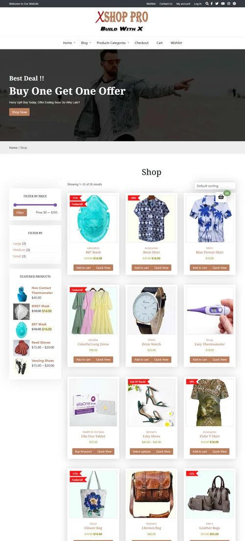 XShop Pro Shop Catalog & Sidebar